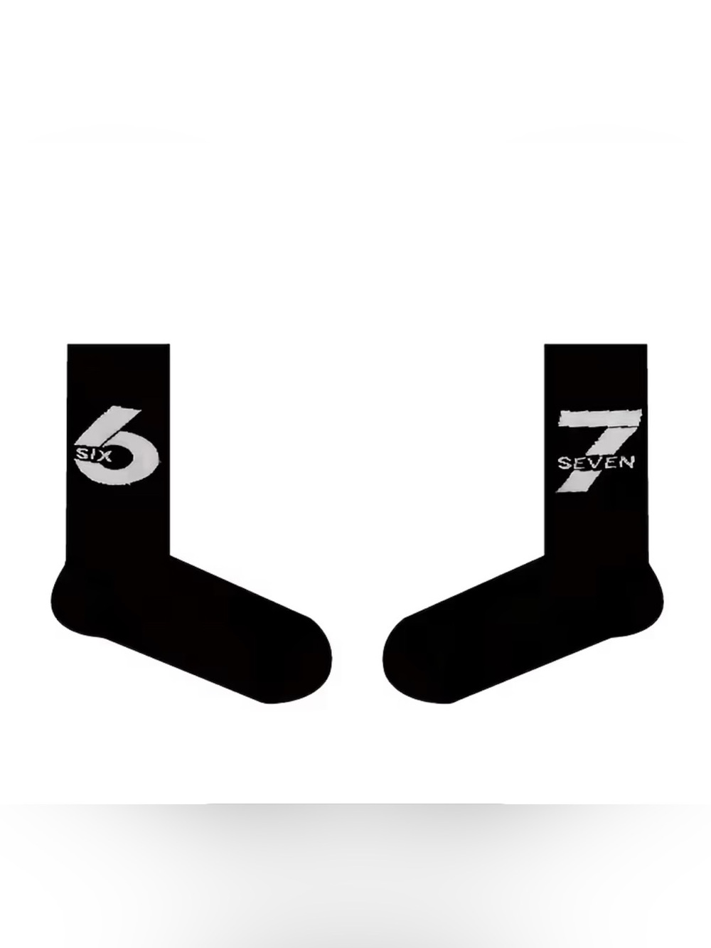 “6-7” Crew Socks with Reinforced Toe - Black